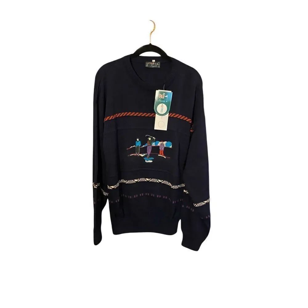 Par 4 sports NWT, men’s vintage golf, sweater, size medium, navy blue